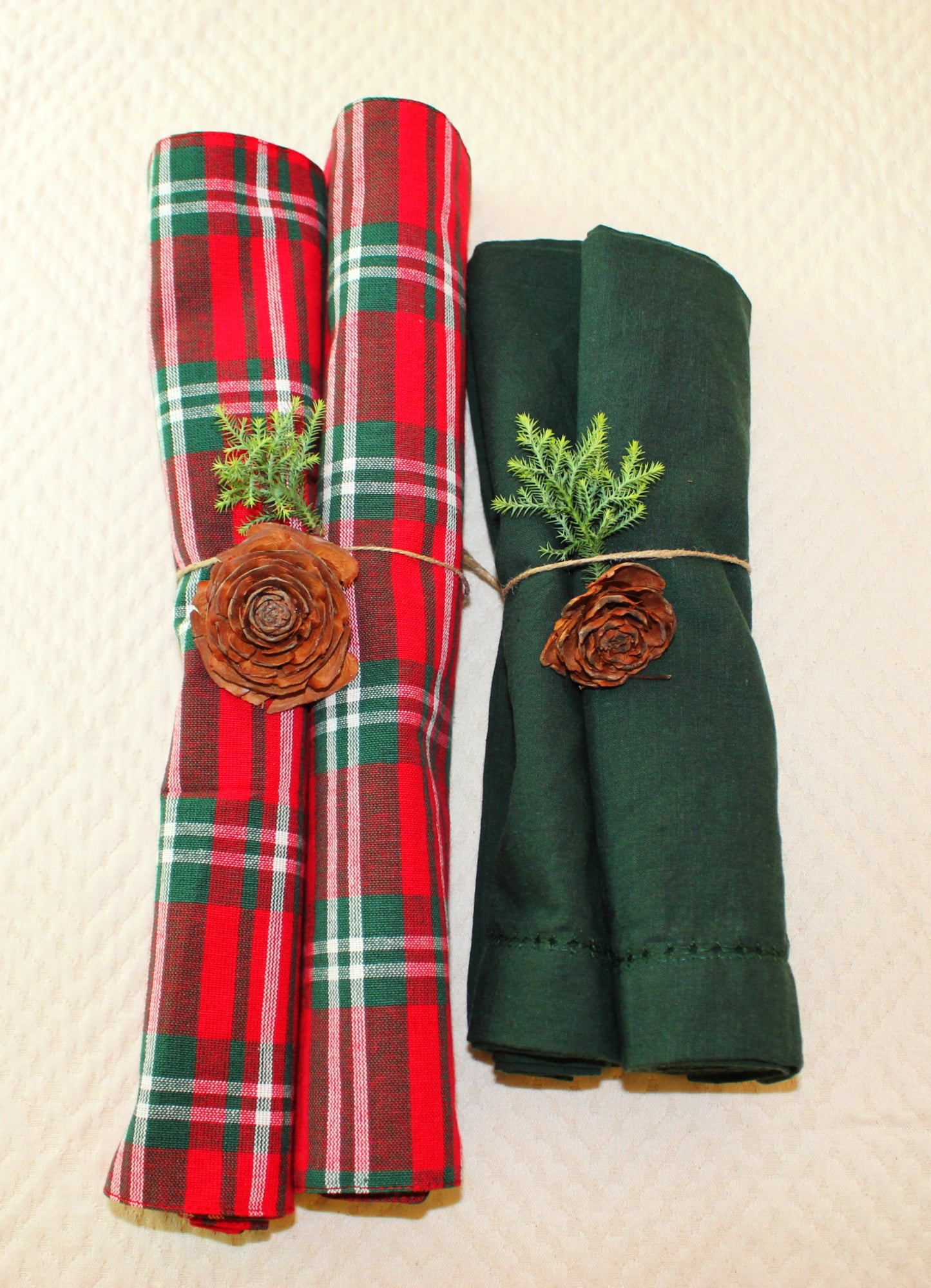HEARTH Plaid place mat and PINE Forest napkin - set of 2